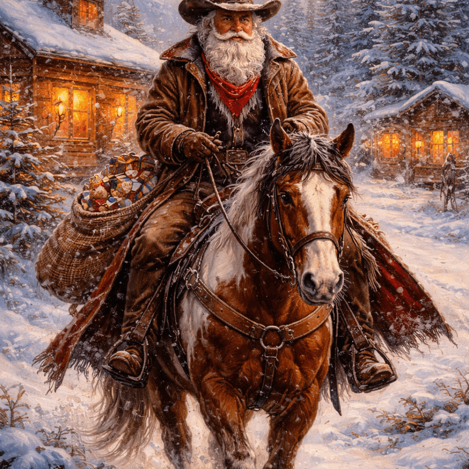 babbo natale a cavallo